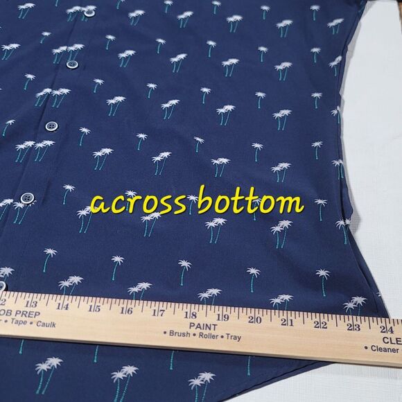 Mizzen Main Mens Leeward XL Trim Fit Blue Palm Tree AOP  Performance - Picture 12 of 12